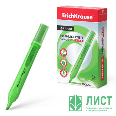Маркер флуорисцентный ErichKrause Liquid Visioline V-14 Neon 0,6-4мм скош. зеленый арт.56028 (Ст.12) Маркер флуорисцентный ErichKrause Liquid Visioline V-14 Neon 0,6-4мм скош. зеленый арт.56028 (Ст.12)