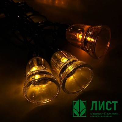 Гирлянда эл. Уличная фигурная 05м 30л. Led колокол цв.Желтый (т.Провод) 8реж. Арт.1080121 Гирлянда эл. Уличная фигурная 05м 30л. Led колокол цв.Желтый (т.Провод) 8реж. Арт.1080121