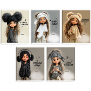 Тетрадь 18 листов клетка Феникс Девчонки на стиле выборочный  УФ-лак ассорти арт.70905