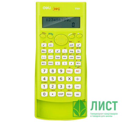 Калькулятор научный 240 функций Deli 88*23*165мм (E1710A/GRN) зеленый, одинарное питание Калькулятор научный 240 функций Deli 88*23*165мм (E1710A/GRN) зеленый, одинарное питание