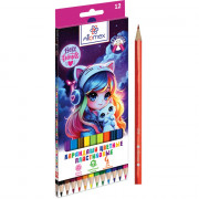 Карандаши цветные Attomex Лучшие друзья (Best Friends) 12 цветов 2М 2,65 мм шестигранные пластиковые арт.5022632