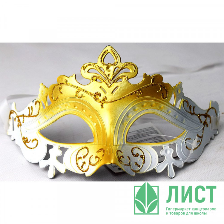 Маска карнавальная на глаза пластик "Полианна" цв.асс. арт.400149