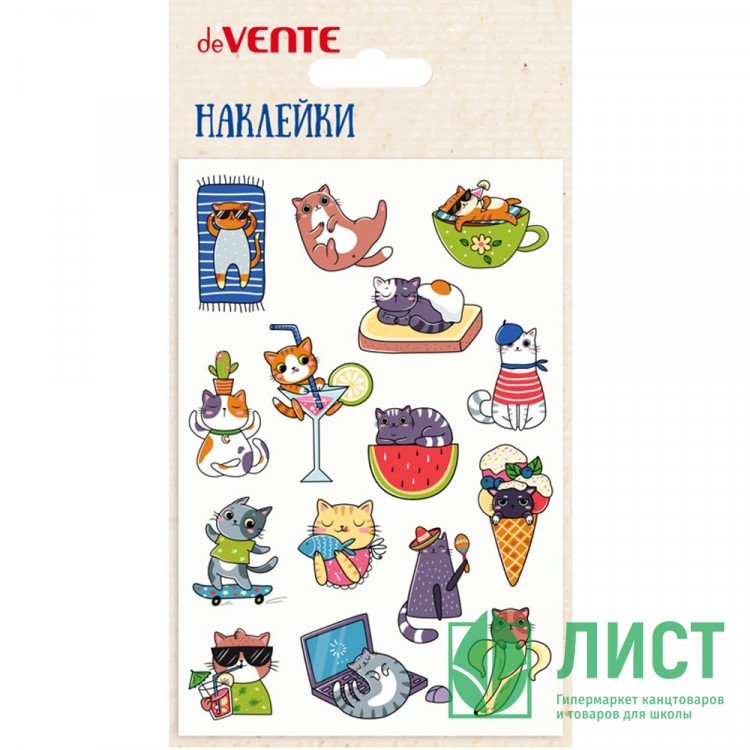 Наклейки (deVENTE) объемные мягкие многоразовые Cat's daily 10х15 см арт.8002454
