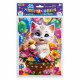 Аппликация из пайеток 3D (MultiArt) Котик в корзине арт.SEQUIN-3D-123391