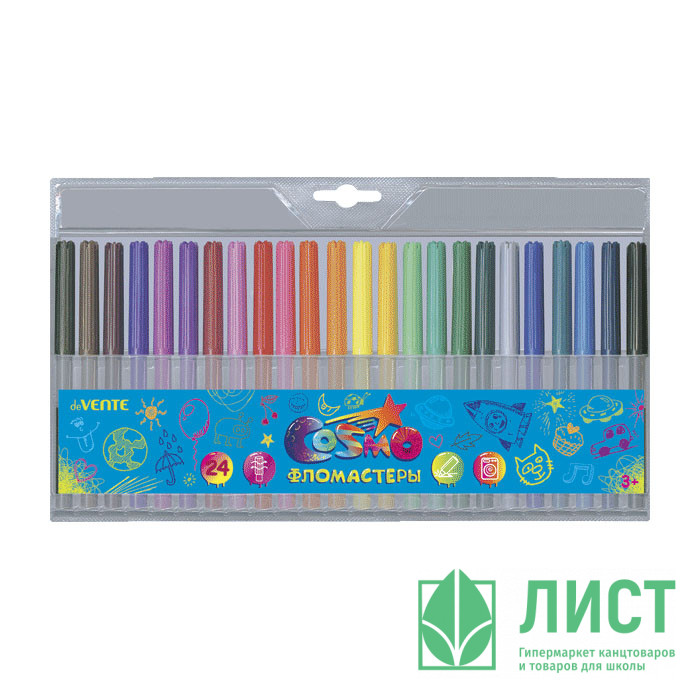 Фломастеры (deVENTE) Cosmo 24 цвета пластиковый блистер арт.5083310