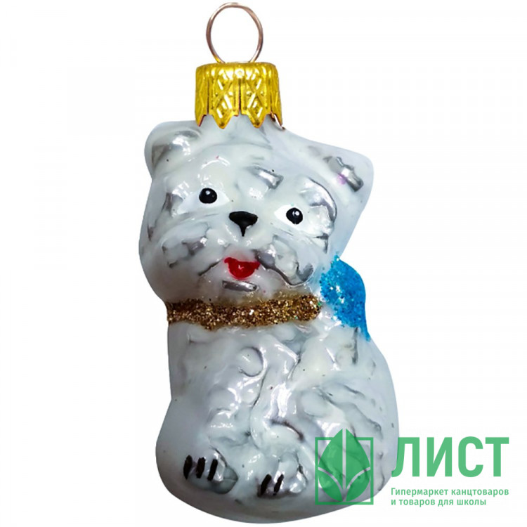 Украшение на ёлку стекло (серия Премиум) 05см "Собачка мини" п/у арт.ФУП-1810/19/2