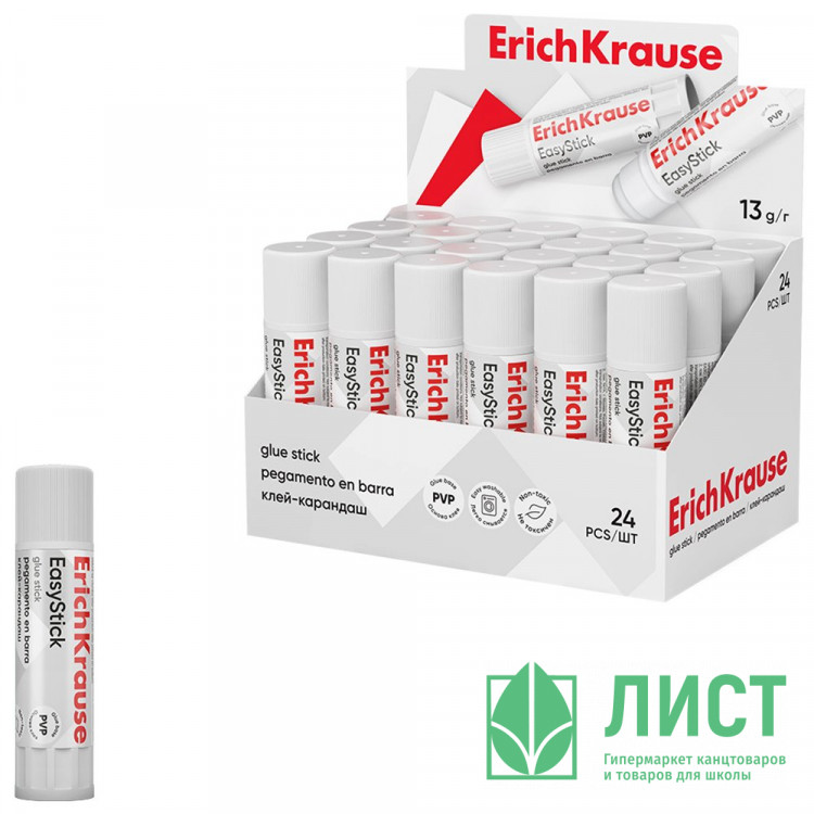 Клей-карандаш 13г ErichKrause Лёгкое склеивание арт.48030 (Ст.24)