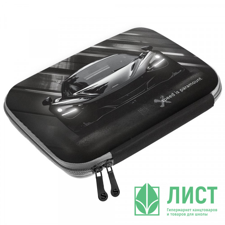 Пенал 1 отделение овальный (Stavia) Скорость мультиколор 210х120х50мм арт.85261