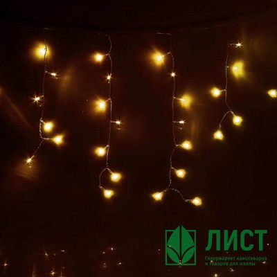 Гирлянда эл. Уличная занавес айсикл 2*0,6м 120л. Led цв.Желтый (с.Провод) 8реж. Арт.187260 Гирлянда эл. Уличная занавес айсикл 2*0,6м 120л. Led цв.Желтый (с.Провод) 8реж. Арт.187260