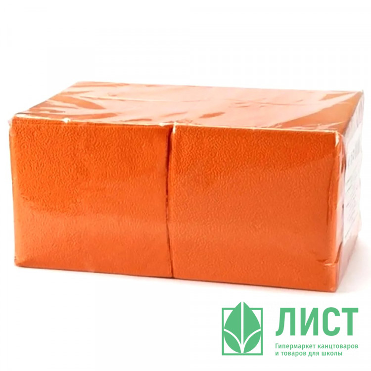 Салфетки бумажные 400штук в пачке  оранжевые1-сл., размер 24*24 биг-пак (Ст.18)