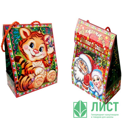 Коробка подарочная 0,7кг &quot;Тигренок&quot; 16,5*27см с веревкой Коробка подарочная 0,7кг "Тигренок" 16,5*27см с веревкой