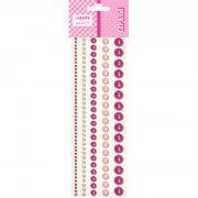 Наклейки-стразы акриловые deVENTE Жемчужины круглые цвет розового сапфира 5 размеров арт.8002553