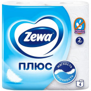 Бумага туалетная 2-слоя втулка 4 рулона в упаковке 23 метра Земма (Zewa) Plus