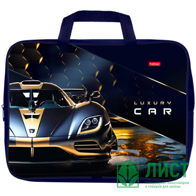 Папка А4 текстиль на молнии ручка-тесьма (Hatber) Luxury Car арт.NSn_32105 Папка А4 текстиль на молнии ручка-тесьма (Hatber) Luxury Car арт.NSn_32105