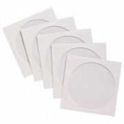 Конверт белый для CD бумажный c окном с вырубным язычком