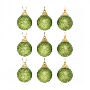 Набор шаров 03см 09шт/наб. "Посыпка из блёсток" цв.зеленый арт.201-0530