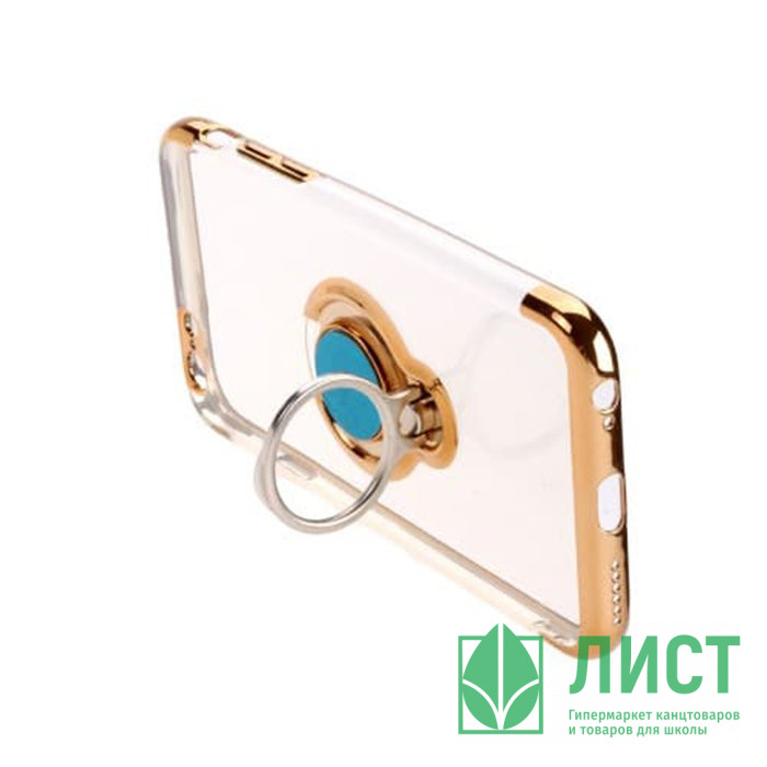 Чехол силиконовый FaisON для SAMSUNG Galaxy J6 (2018) держатель под палец магнит золотой