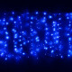 Гирлянда электрическая уличная занавес Дождь 1,5*2,5м 360LED цвет синий (светлый провод) 8режимов арт.196-501