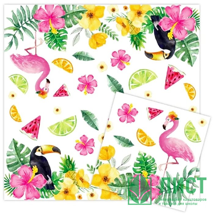 Салфетки Летнее время 12шт/наб. 33*33см арт.6072889