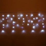 Гирлянда эл.д/улицы занавес Бахрома 3*0,4/0,6м 100LED "Мерцание" цв.белый (св.провод) 1реж IP-54 арт.183-289