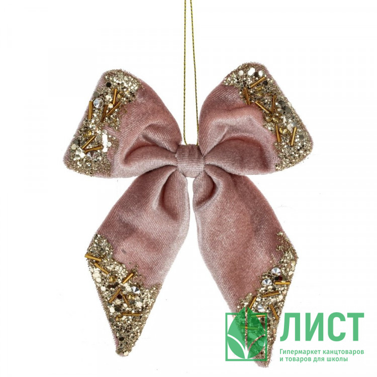 Украшение декоративное "Бант" 17*15см "Бархатная нежность" цв.розовый арт.793115