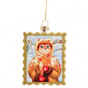 Украшение декоративное "Котик в платочке" 9,3см арт.89875