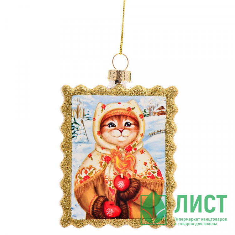 Украшение декоративное "Котик в платочке" 9,3см арт.89875