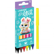 Фломастеры deVENTE Маленький кролик (Little Rabbit) 6 цветов вентилируемый колпачок картонная коробка арт.5080626