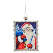 Украшение декоративное "Котик Дед Мороз" 9,3см арт.89874