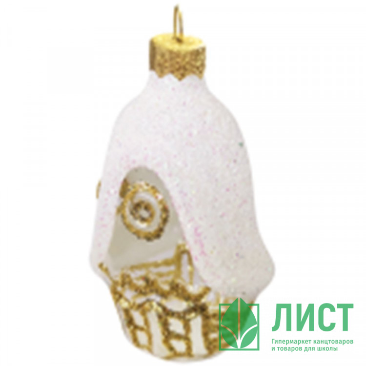 Украшение декоративное стекло 09см "Домик низкий" п/у арт.ФУ-5/П