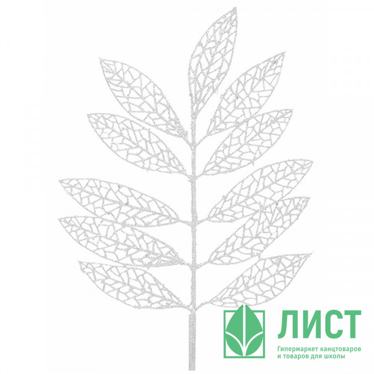 Украшение декоративное "Ветка. Листья пластик" 43см арт.91232