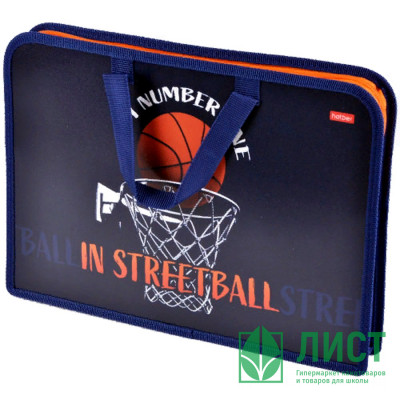 Сумка пластик А4 (Hatber) на молнии ручка-тесьма Street ball арт. AMn_25061 Сумка пластик А4 (Hatber) на молнии ручка-тесьма Street ball арт. AMn_25061