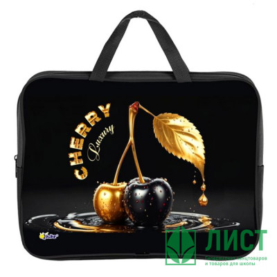 Папка А4 текстиль на молнии ручка-тесьма (ОНИКС) Cherry gold арт. ПМД2-20 Папка А4 текстиль на молнии ручка-тесьма (ОНИКС) Cherry gold арт. ПМД2-20