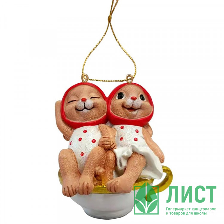 Украшение декоративное "Зайки вишенки" 07см арт.89361