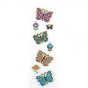 ЛИКВИДАЦИЯНаклейки (deVENTE) объемные с блеском и теснением Butterflies 5x15,5см арт.8002106