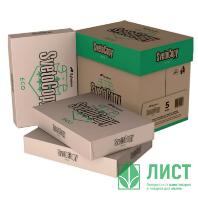 Бумага &quot;SVETOCOPY Eco&quot; А4 500л. (80г/м2, белизна ISO 60 %) (IP) (Ст.5) Бумага "SVETOCOPY Eco" А4 500л. (80г/м2, белизна ISO 60 %) (IP) (Ст.5)