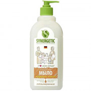 Мыло жидкое для рук и тела  500мл дозатор Synergetic миндальное молочко арт.105058/6 (Ст.6)