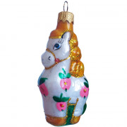 Фигурка на ёлку стекло 10см "Пони" без уп. арт.ФУ-454/1