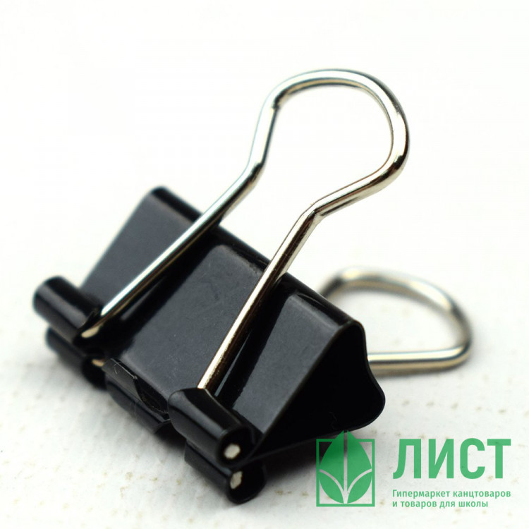 Зажим для бумаги металлический 19мм черный арт.15-1608
