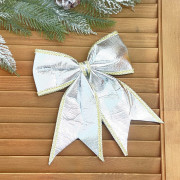 Украшение декоративное "Бант" 19*22*8см "Нежность" цв.серебро арт.916-1952