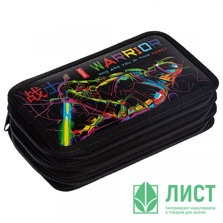 Пенал 3 отделения (Hatber) Color Warrior  190х110мм глянцевая ламинация с таблицей умножения арт.NPn_48111