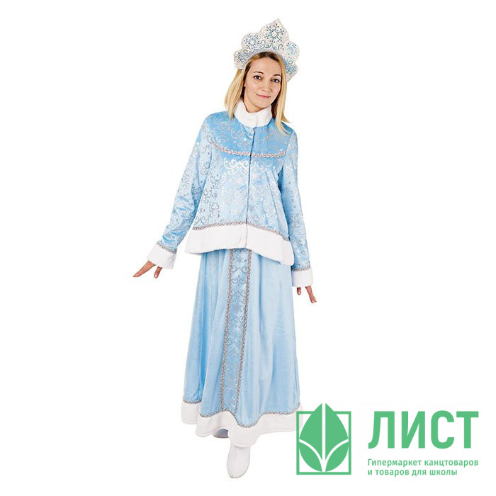 Костюм взрослый Снегурочка Настенька (жакет,сарафан,кокошник) р.44 арт.3001 к-18-44