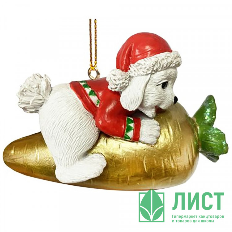 Украшение декоративное "Заяц на морковке" 09см арт.89330