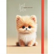 Дневник школьный твердая обложка Prof-Press Милый песик-1 софт-тач с цветной резинкой арт.Д40-9450