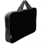 Папка А4 текстиль на молнии ручка-тесьма широкая боковинка Оникс Чёрный арт ПМД 4-01