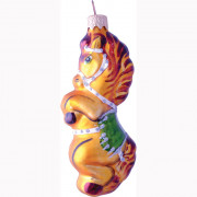 Фигурка на ёлку стекло 10см "Веселая лошадка" без уп. арт.ФУ-452