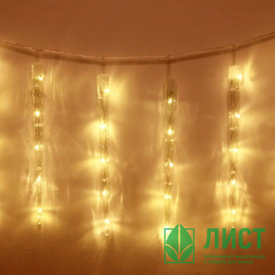 Гирлянда электрическая для дома фигурная 2,5м*50см 40LED &quot;Сосулька&quot; цвет теплый белый (светлый провод) 8режимов арт.183-017 Гирлянда электрическая для дома фигурная 2,5м*50см 40LED "Сосулька" цвет теплый белый (светлый провод) 8режимов арт.183-017
