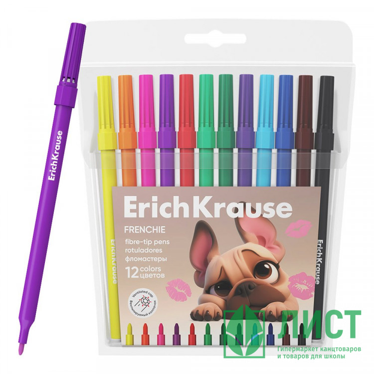 Фломастеры ErichKrause Френч 12 цветов арт.65029