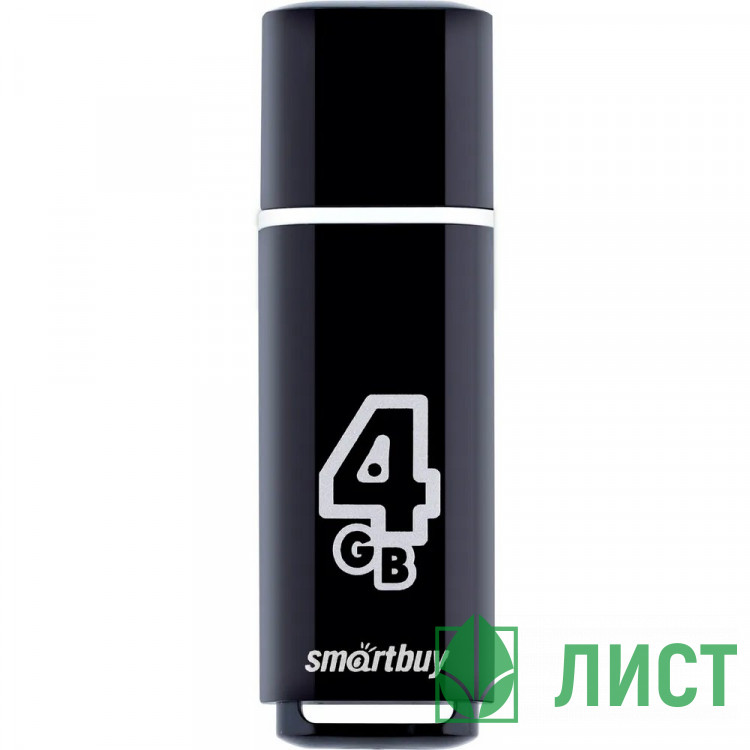 Флеш диск 4GB USB 2.0 Smartbuy Glossy series SB4GBGS-K, черный