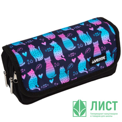 Пенал-косметичка 2 отделения с верхней створкой на липучке (deVente) Limited Edition Cats 205x95x70мм арт.7029465 Пенал-косметичка 2 отделения с верхней створкой на липучке (deVente) Limited Edition Cats 205x95x70мм арт.7029465